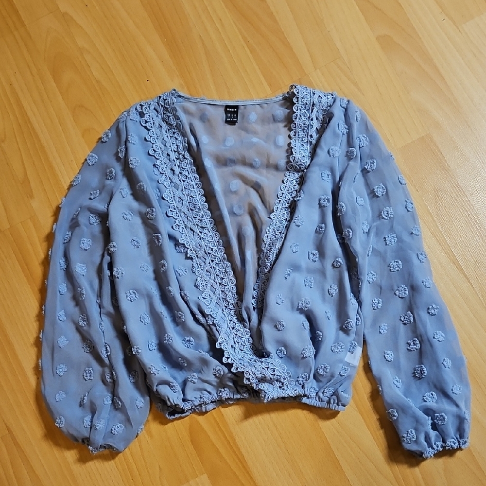 4/$10 Blue Wrap Blouse